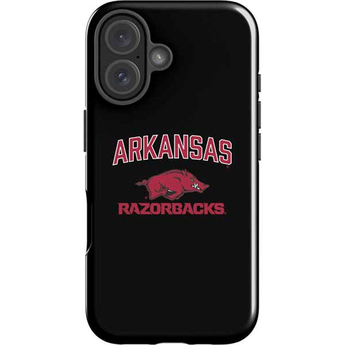 University of Arkansas-Fayetteville Razorbacks Black iPhone 16 Plus Impact Case